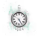 clock pendulum black green tattoo design idea