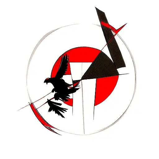 crow with sharingan tattoo design idea