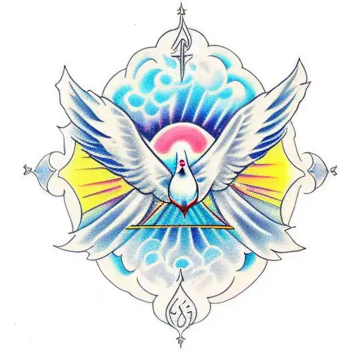 6 doves portraying kundalini energy rising in frequency and vibration tattoo design idea