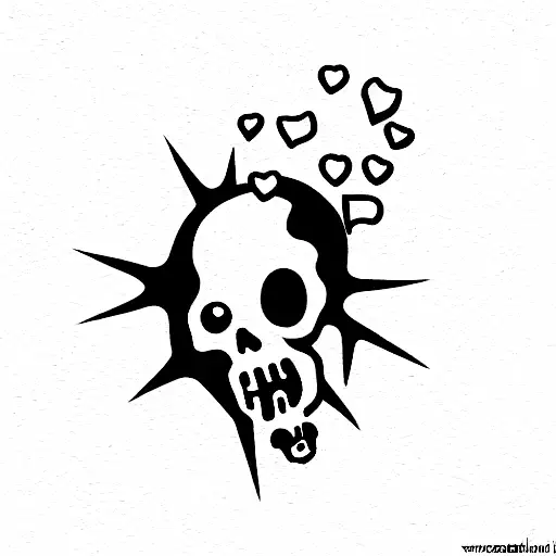 minimal zombie tattoo design idea