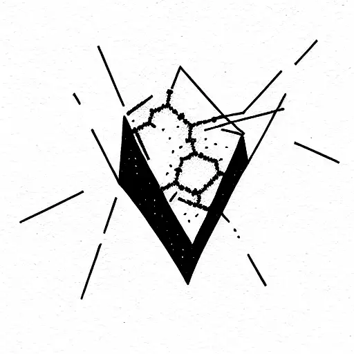 Geode Minimal Simple tattoo design idea