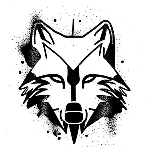 native american wolf head tattoo design idea