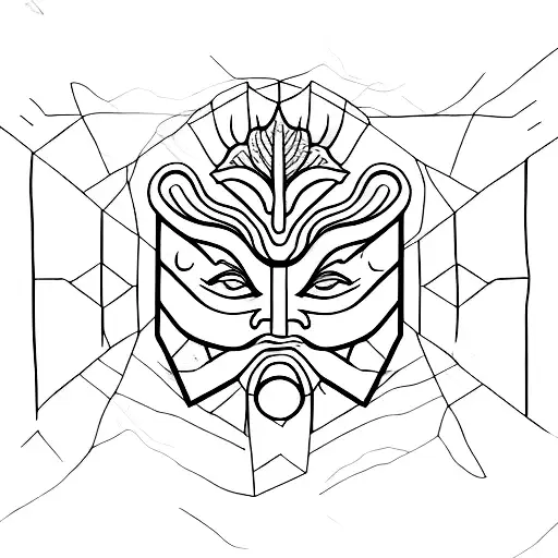 greenman, minimal, abstract, ancient, rock art, geometric tattoo design idea