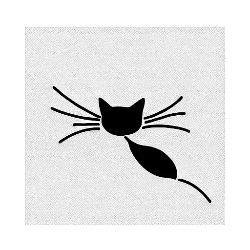 cat, minimal, abstract, straight lines, tattoo design idea