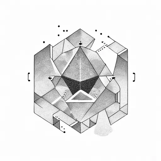 Geode Minimal Simple tattoo design idea