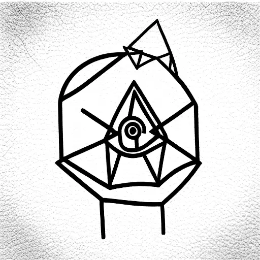 minimal geometric zombie tattoo design idea