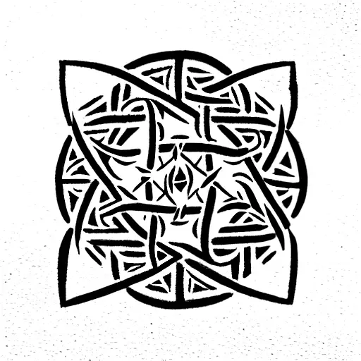 cretan labyrinth tattoo design idea