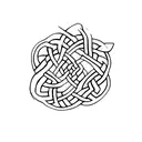 simple, minimal, boldlines, Celtic wolf knot tattoo design idea