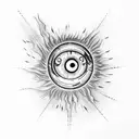 flying flaming comet eyeball trailing flames tattoo design idea