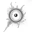 flaming comet eyeball tattoo design idea