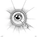 flaming comet eyeball tattoo design idea