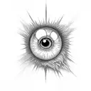 flaming comet eyeball tattoo design idea