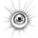 flaming comet eyeball tattoo design idea