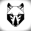 abstract minimal Native American Wolf Head tattoo design idea