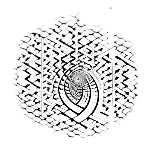 A geometric representation of the Fibonacci sequence with musical notes tattoo design idea