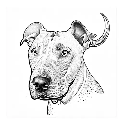 Bull terrier tattoo design idea