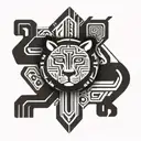 inca geometry puma art representation tattoo design idea