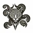 inca geometry puma art representation tattoo design idea