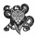 inca geometry puma art representation tattoo design idea