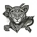 inca geometry puma art representation tattoo design idea