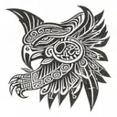 inca hawk representation front face tattoo design idea