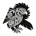 inca geometry hawk representation tattoo design idea