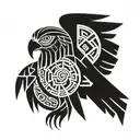 inca geometry hawk representation tattoo design idea