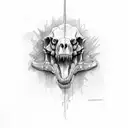T. rex skull  tattoo design idea