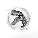 dinosaur skeleton  tattoo design idea
