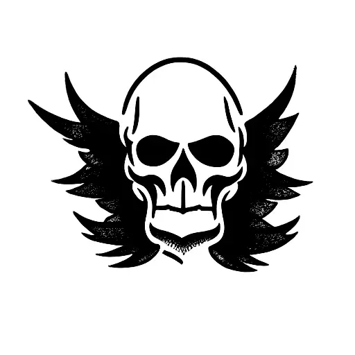 skull with phoenix tattoo design idea