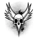 phoenix with a skull tattoo design idea