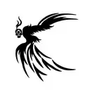 phoenix with a skull tattoo design idea