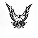 phoenix with a skull tattoo design idea