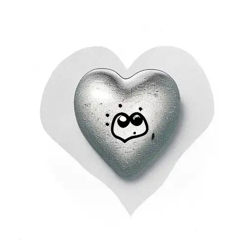 candy heart with a sad face tattoo design idea