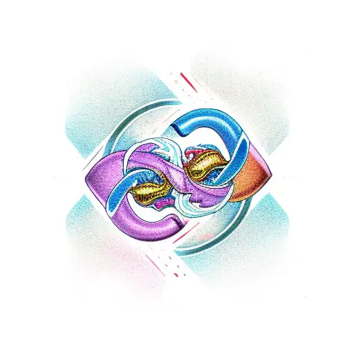 Double dragon ouroboros infinity  tattoo design idea
