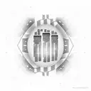 Dotwork tattoo of a car dashboard with binary code displaying 'power' tattoo design idea