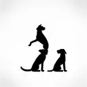 shadow of 3 headed dog tattoo design idea