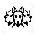 shadow of 3 headed dog tattoo design idea