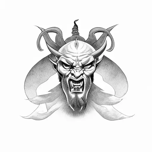 the devil, fire, Jesus, black power, angels tattoo design idea