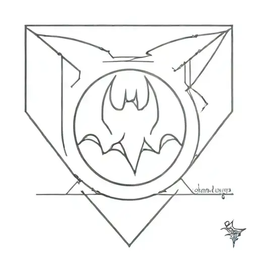 5 point shape with the batman symbol intertwined tattoo design idea