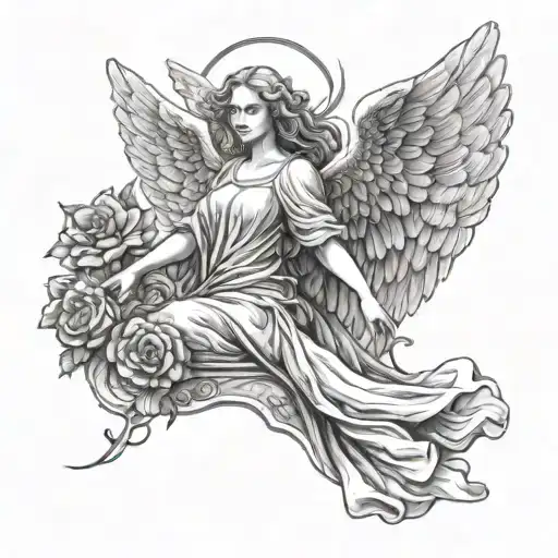 Angel of tranquillity   tattoo design idea