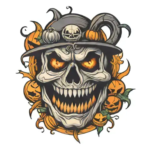 jack o lantern high drugs used tattoo design idea