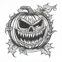 jack o lantern high tattoo design idea