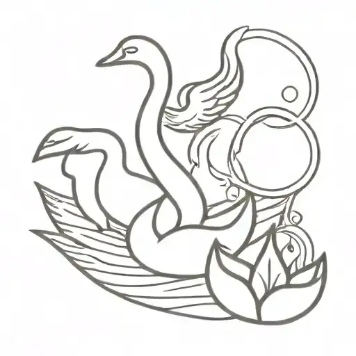 diya oil lamp and swan mixed symbol tattoo simple tattoo simpler  tattoo design idea