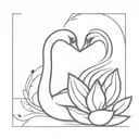 diya and swan symbolic mixed together tattoo design idea