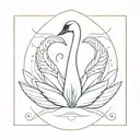 diya and swan symbolic mixed together tattoo design idea