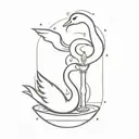 diya oil lamp and swan mixed symbol tattoo simple tattoo tattoo design idea