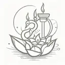 diya oil lamp and swan mixed symbol tattoo simple tattoo simpler  tattoo design idea