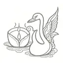 diya oil lamp and swan mixed symbol tattoo simple tattoo simpler  tattoo design idea