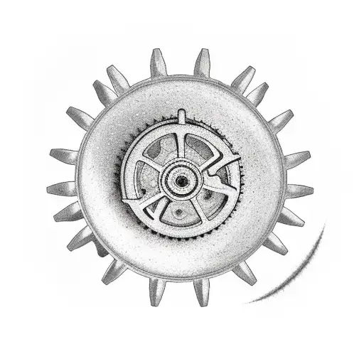 Three white gears illustration Gear Tattoo Drawing Steampunk steampunk  gear monochrome rim png  PNGEgg